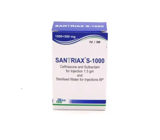 Ceftriaxone 1g/Sulbactam 0.5g Injection (Santriax S)