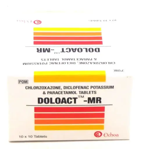 Diclofenac/Paracetamol/Chlorzoxazone 50mg/500mg/250mg Tablets (Doloact MR)