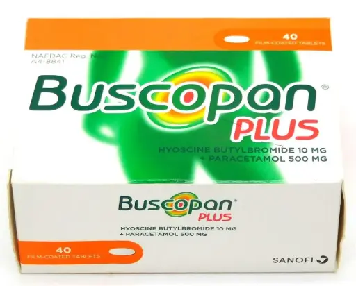 Hyoscine N-Butylbromide/Paracetamol 10/500mg Tablets (Buscopan Plus)