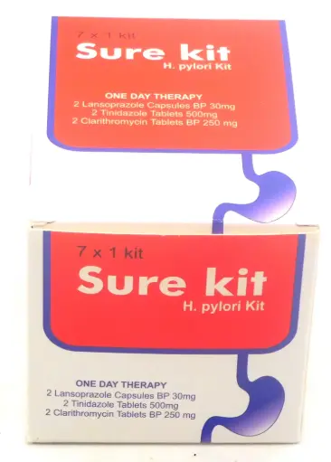 Lansoprazole/Tinidazole/Clarithromycin 30mg/500mg/250mg H.Pylori Kit (Sure Kit)