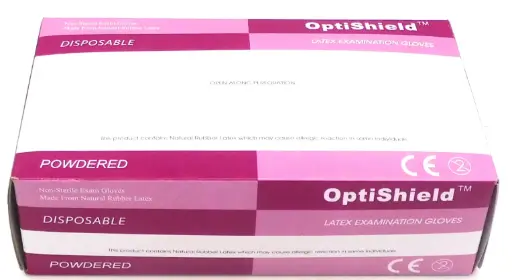 Latex Examination Gloves Medium Box (Optishield)