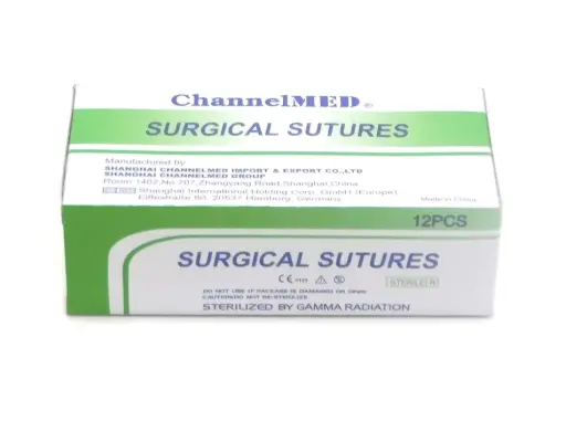 Nylon Surgical Sutures 40mm with Single Needle 75cm Size 2/0 Reverse Cutting (Channelmed) 