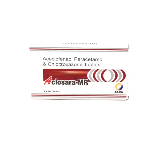 Aceclofenac/Paracetamol/Chlorzoxazone 100/325/250mg Tablets (Aclosara MR)