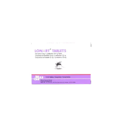 Artemether 20mg/Lumefantrine 120mg Tablets (Lonart)