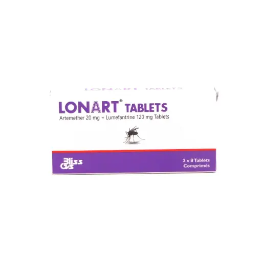 Artemether 20mg/Lumefantrine 120mg Tablets (Lonart)