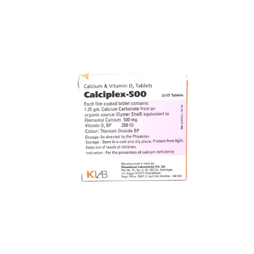 Calcium/Vitamin D3 500mg Tablets (Calciplex)