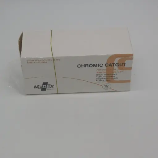 Catgut Surgical Sutures 40mm with Single Needle 75cm Size 2/0 Reverse Cutting (Medex)