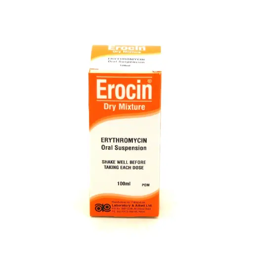 Erythromycin 125mg/5ml Dry Suspension 100ml (Erocin)