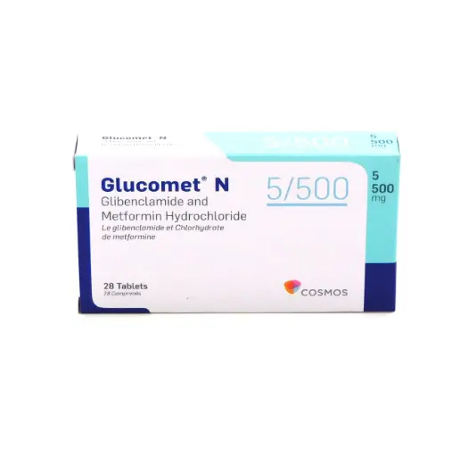 Glibenclamide/Metformin 5/500mg Tablets (Glucomet N) 