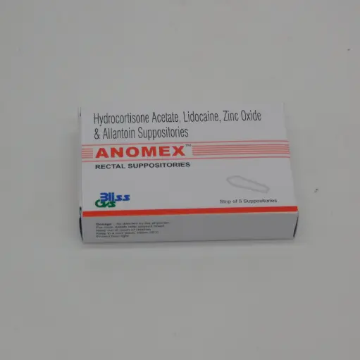 Hydrocortisone Acetate 0.25%w/w, Lidocaine 3%w/w, Zinc Oxide 5.0%w/w, Allantoin 0.5%w/w Rectal Suppositories (Anomex)