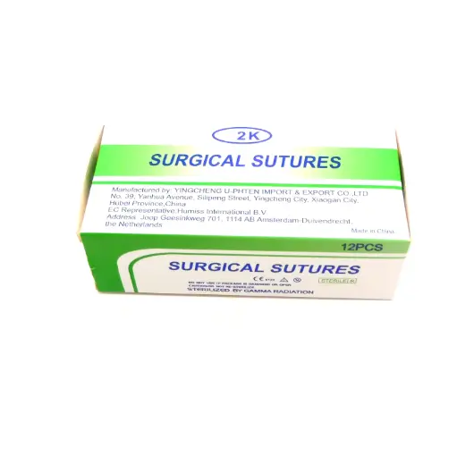 Nylon Surgical Sutures 40mm with Single Needle 75cm Size 2/0 Reverse Cutting (2K)