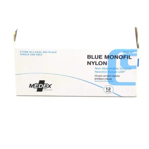Nylon Surgical Sutures 40mm With Single Needle 75cm Size 2/0 Round Body (Medex)