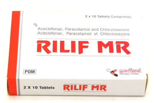 Aceclofenac/Paracetamol/Chlorzoxazone Tablets 100mg/500mg/375mg (Rilif MR)