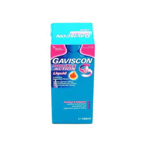 Sodium Alginate/Sodium Bicarbonate/Calcium Carbonate Suspension 150ml (Gaviscon Double Action)