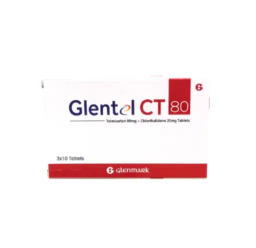 Telmisartan/Chlorthalidone 80mg/25mg Tablets (Glentel CT 80) 