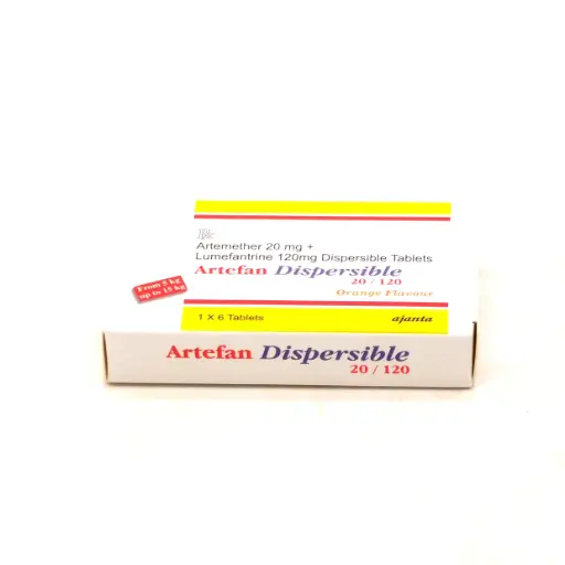 Artemether 20mg/Lumefantrine 120mg Dispersible Tablets (Artefan)