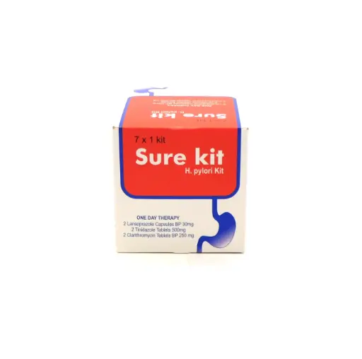 Lansoprazole/Tinidazole/Clarithromycin 30mg/500mg/250mg H.Pylori Kit (Sure Kit) 