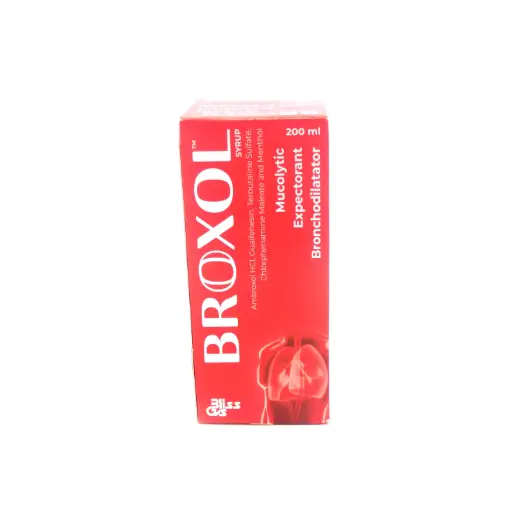 Ambroxol 15mg/Terbutaline 1.5mg/Chlopheniramine Maleate 2mg/Guaiphenesin 50mg/Menthol 1mg/5ml Syrup 200ml (Broxol)  